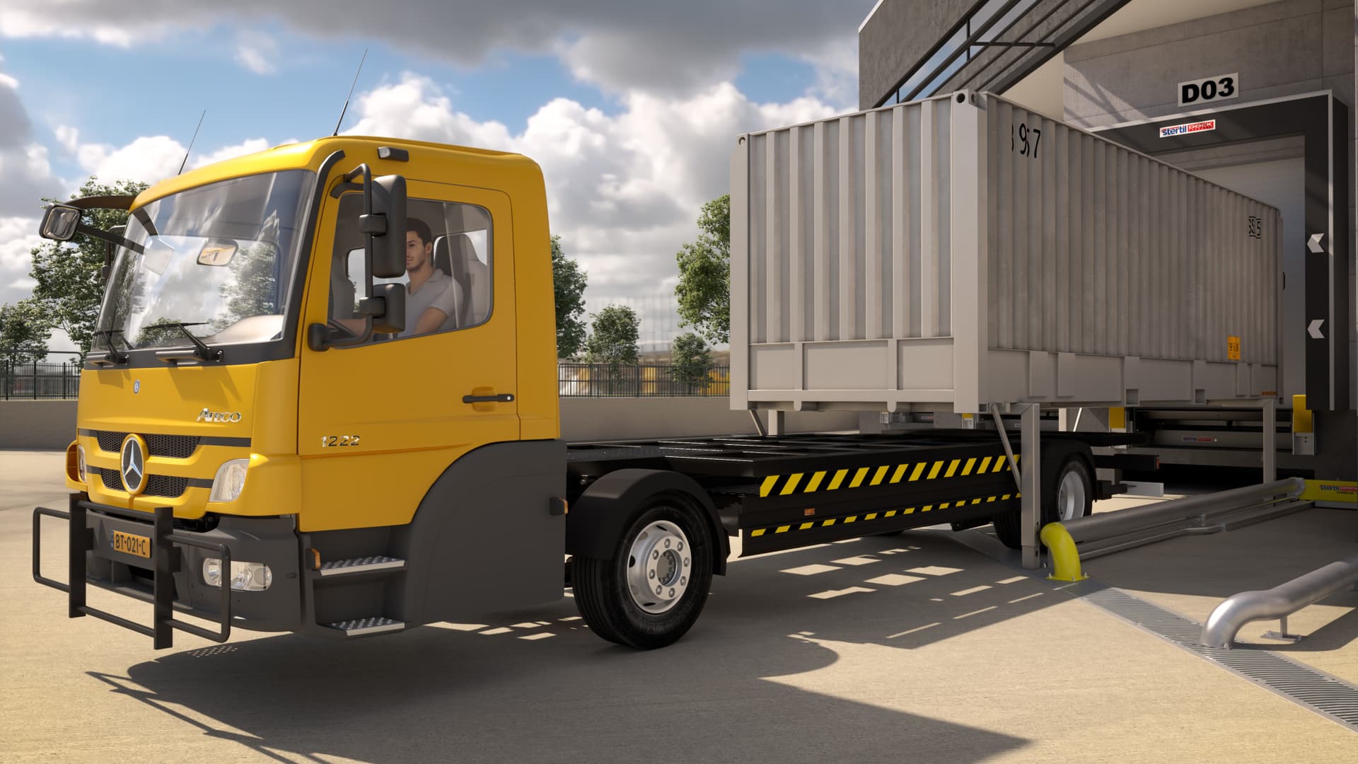 Restraint for Parked Swap Body Container