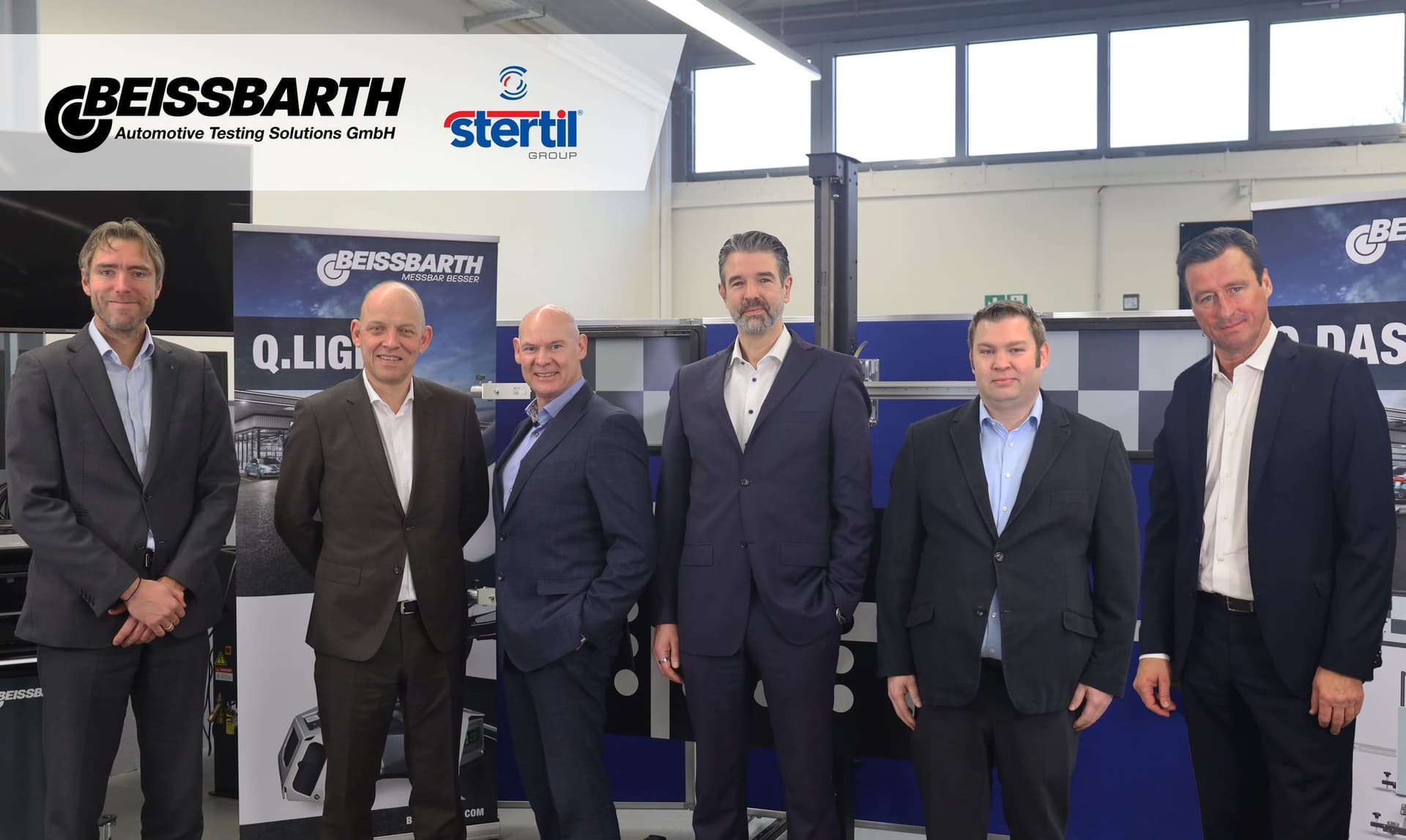 Left to right: Douwe Groenendijk – Stertil Group CFO, Bennie Stapensea – Stertil Group CEO, Gary Palmer – Beissbarth MD, Frank Scherer – Nussbaum CEO, Alex Maier – Beissbarth CC and Hans Peter Zurwesten – Beissbarth CSO