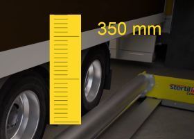 Vehicle restraining height up to 350 mm
